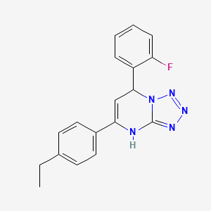 molecular formula C18H16FN5 B1658744 5-(4-Ethylphenyl)-7-(2-fluorophenyl)-4,7-dihydrotetrazolo[1,5-a]pyrimidine CAS No. 6203-68-5