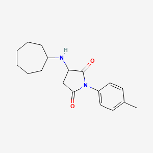 molecular formula C18H24N2O2 B1658750 3-(Cycloheptylamino)-1-(4-methylphenyl)pyrrolidine-2,5-dione CAS No. 6205-16-9