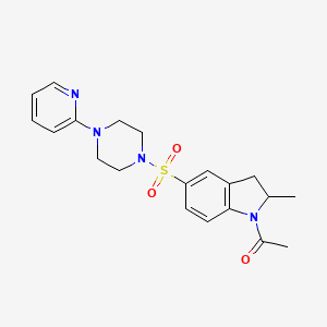 1-[2-Methyl-5-(4-pyridin-2-ylpiperazin-1-yl)sulfonyl-2,3-dihydroindol-1-yl]ethanone