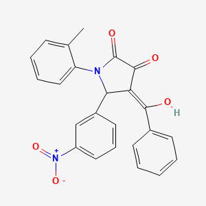 molecular formula C24H18N2O5 B1658763 (4Z)-4-[hydroxy(phenyl)methylidene]-1-(2-methylphenyl)-5-(3-nitrophenyl)pyrrolidine-2,3-dione CAS No. 6207-88-1