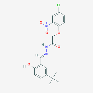 N-[(E)-(5-Tert-butyl-2-hydroxyphenyl)methylideneamino]-2-(4-chloro-2-nitrophenoxy)acetamide