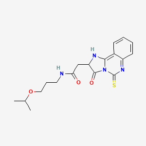 molecular formula C18H22N4O3S B1658772 2-(3-Oxo-5-sulfanylidene-1,2-dihydroimidazo[1,2-c]quinazolin-2-yl)-N-(3-propan-2-yloxypropyl)acetamide CAS No. 6210-15-7