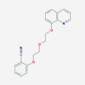 molecular formula C20H18N2O3 B1658778 Benzonitrile, 2-[2-[2-(8-quinolinyloxy)ethoxy]ethoxy]- CAS No. 62107-88-4