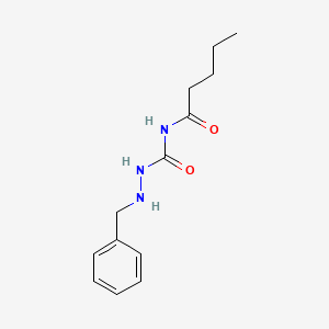 molecular formula C13H19N3O2 B1658780 Hydrazinecarboxamide, N-(1-oxopentyl)-2-(phenylmethyl)- CAS No. 62123-39-1