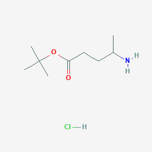 molecular formula C9H20ClNO2 B1658783 Pentanoic acid, 4-amino-, 1,1-dimethylethyl ester, hydrochloride CAS No. 62135-72-2