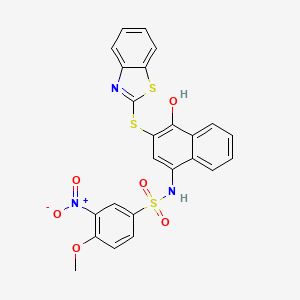 N-(3-benzothiazol-2-ylsulfanyl-4-hydroxy-naphthalen-1-yl)-4-methoxy-3-nitro-benzenesulfonamide