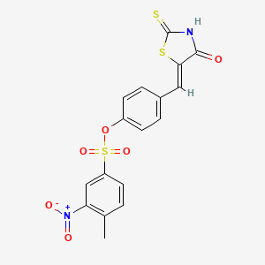 [4-[(Z)-(4-oxo-2-sulfanylidene-1,3-thiazolidin-5-ylidene)methyl]phenyl] 4-methyl-3-nitrobenzenesulfonate