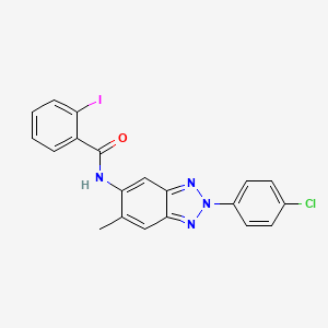 molecular formula C20H14ClIN4O B1658791 N-[2-(4-chlorophenyl)-6-methyl-benzotriazol-5-yl]-2-iodo-benzamide CAS No. 6218-26-4
