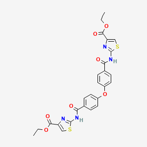 Ethyl 2-[[4-[4-[(4-ethoxycarbonyl-1,3-thiazol-2-yl)carbamoyl]phenoxy]benzoyl]amino]-1,3-thiazole-4-carboxylate