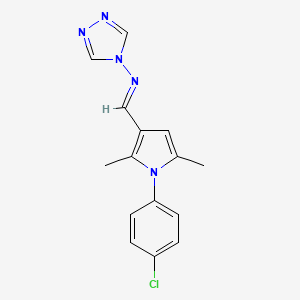 N-{(E)-[1-(4-chlorophenyl)-2,5-dimethyl-1H-pyrrol-3-yl]methylidene}-4H-1,2,4-triazol-4-amine