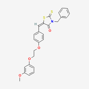 molecular formula C26H23NO4S2 B1658804 (5E)-3-benzyl-5-[[4-[2-(3-methoxyphenoxy)ethoxy]phenyl]methylidene]-2-sulfanylidene-1,3-thiazolidin-4-one CAS No. 6223-38-7