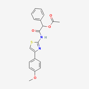 molecular formula C20H18N2O4S B1658805 [2-[[4-(4-Methoxyphenyl)-1,3-thiazol-2-yl]amino]-2-oxo-1-phenylethyl] acetate CAS No. 6223-41-2