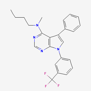 molecular formula C24H23F3N4 B1658811 N-butyl-N-methyl-5-phenyl-7-[3-(trifluoromethyl)phenyl]pyrrolo[2,3-d]pyrimidin-4-amine CAS No. 6224-10-8