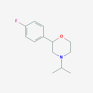 molecular formula C13H18FNO B1658814 2-(4-Fluorophenyl)-4-(propan-2-yl)morpholine CAS No. 62243-67-8