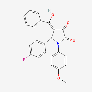 molecular formula C24H18FNO4 B1658815 (4Z)-5-(4-fluorophenyl)-4-[hydroxy(phenyl)methylidene]-1-(4-methoxyphenyl)pyrrolidine-2,3-dione CAS No. 6225-38-3