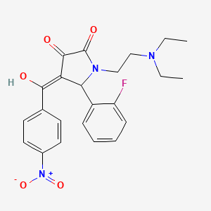 (4Z)-1-[2-(Diethylamino)ethyl]-5-(2-fluorophenyl)-4-[hydroxy-(4-nitrophenyl)methylidene]pyrrolidine-2,3-dione