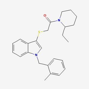 1-(2-Ethylpiperidin-1-yl)-2-({1-[(2-methylphenyl)methyl]-1H-indol-3-yl}sulfanyl)ethan-1-one