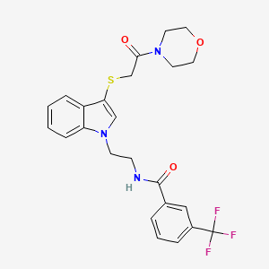 N-[2-[3-(2-morpholin-4-yl-2-oxo-ethyl)sulfanylindol-1-yl]ethyl]-3-(trifluoromethyl)benzamide