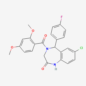 7-chloro-4-(2,4-dimethoxybenzoyl)-5-(4-fluorophenyl)-3,5-dihydro-1H-1,4-benzodiazepin-2-one