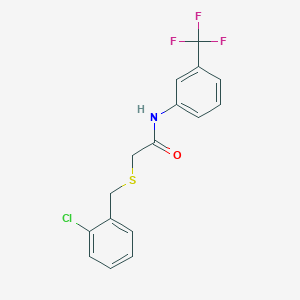 molecular formula C16H13ClF3NOS B1658837 2-{[(2-Chlorophenyl)methyl]sulfanyl}-N-[3-(trifluoromethyl)phenyl]acetamide CAS No. 6233-19-8