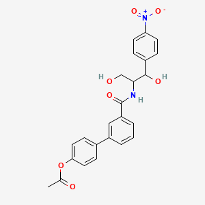 [4-[3-[[1,3-Dihydroxy-1-(4-nitrophenyl)propan-2-yl]carbamoyl]phenyl]phenyl] acetate