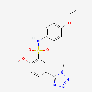 molecular formula C17H19N5O4S B1658853 N-(4-ethoxyphenyl)-2-methoxy-5-(1-methyltetrazol-5-yl)benzenesulfonamide CAS No. 6240-41-1