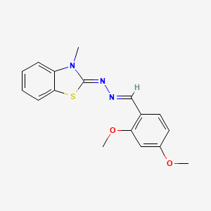 (2Z)-2-[(2E)-(2,4-dimethoxybenzylidene)hydrazinylidene]-3-methyl-2,3-dihydro-1,3-benzothiazole