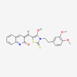 molecular formula C23H20N2O4S2 B1658856 (5Z)-3-[2-(3,4-dimethoxyphenyl)ethyl]-5-[(2-hydroxyquinolin-3-yl)methylidene]-2-thioxo-1,3-thiazolidin-4-one CAS No. 6240-57-9