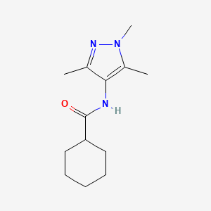 molecular formula C13H21N3O B1658857 N-(1,3,5-Trimethyl-1H-pyrazol-4-yl)cyclohexanecarboxamide CAS No. 62400-48-0