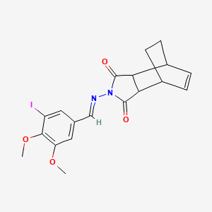 4-[(E)-(3-Iodo-4,5-dimethoxyphenyl)methylideneamino]-4-azatricyclo[5.2.2.02,6]undec-8-ene-3,5-dione