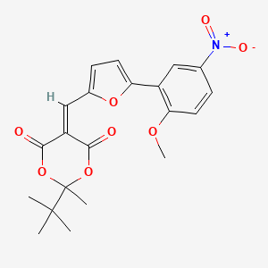2-Tert-butyl-5-[[5-(2-methoxy-5-nitrophenyl)furan-2-yl]methylidene]-2-methyl-1,3-dioxane-4,6-dione