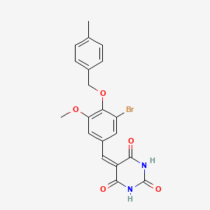 5-[[3-Bromo-5-methoxy-4-[(4-methylphenyl)methoxy]phenyl]methylidene]-1,3-diazinane-2,4,6-trione