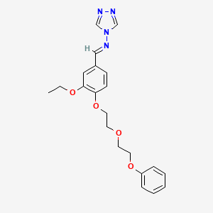 molecular formula C21H24N4O4 B1658893 N-[(E)-{3-ethoxy-4-[2-(2-phenoxyethoxy)ethoxy]phenyl}methylidene]-4H-1,2,4-triazol-4-amine CAS No. 6252-86-4