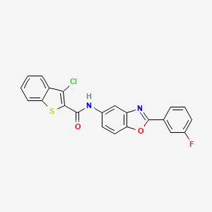 molecular formula C22H12ClFN2O2S B1658907 3-chloro-N-[2-(3-fluorophenyl)-1,3-benzoxazol-5-yl]-1-benzothiophene-2-carboxamide CAS No. 6257-59-6