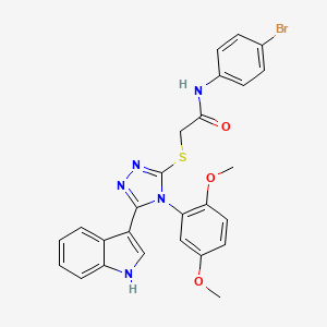 molecular formula C26H22BrN5O3S B1658915 N-(4-Bromophenyl)-2-[[4-(2,5-dimethoxyphenyl)-5-(1H-indol-3-yl)-1,2,4-triazol-3-yl]sulfanyl]acetamide CAS No. 6260-45-3