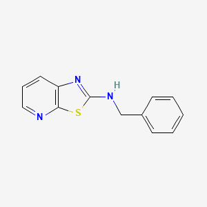 molecular formula C13H11N3S B1658928 Thiazolo[5,4-b]pyridin-2-amine, N-(phenylmethyl)- CAS No. 62638-72-6