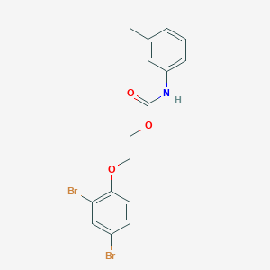 molecular formula C16H15Br2NO3 B1658932 Carbamic acid, (3-methylphenyl)-, 2-(2,4-dibromophenoxy)ethyl ester CAS No. 62644-07-9