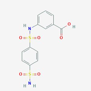molecular formula C13H12N2O6S2 B1658937 3-[(4-Sulfamoylbenzene-1-sulfonyl)amino]benzoic acid CAS No. 62646-29-1