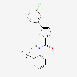 molecular formula C18H11ClF3NO2 B1658962 5-(3-chlorophenyl)-N-[2-(trifluoromethyl)phenyl]furan-2-carboxamide CAS No. 6273-05-8