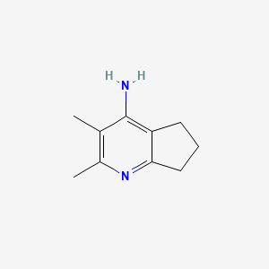 molecular formula C10H14N2 B1658965 5H-1-Pyrindine, 6,7-dihydro-4-amino-2,3-dimethyl-, hydrate CAS No. 62732-46-1