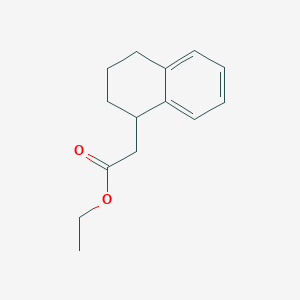 molecular formula C14H18O2 B1658968 Ethyl 2-(1,2,3,4-tetrahydronaphthalen-1-yl)acetate CAS No. 62741-60-0