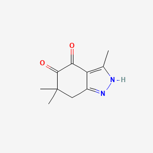 molecular formula C10H12N2O2 B1658977 3,6,6-Trimethyl-2,7-dihydroindazole-4,5-dione CAS No. 62775-18-2