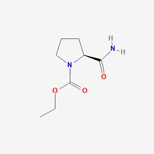 molecular formula C8H14N2O3 B1658981 Ethyl (2S)-2-carbamoylpyrrolidine-1-carboxylate CAS No. 62787-66-0