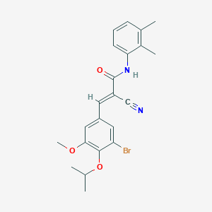 molecular formula C22H23BrN2O3 B1658988 (E)-3-(3-bromo-5-methoxy-4-propan-2-yloxyphenyl)-2-cyano-N-(2,3-dimethylphenyl)prop-2-enamide CAS No. 6282-40-2