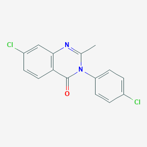 molecular formula C15H10Cl2N2O B1658989 4(3H)-Quinazolinone, 7-chloro-3-(4-chlorophenyl)-2-methyl- CAS No. 62820-68-2