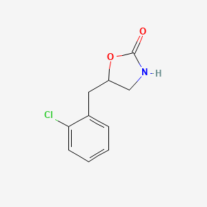 molecular formula C10H10ClNO2 B1658991 5-((2-Chlorophenyl)methyl)-2-oxazolidinone CAS No. 62825-88-1