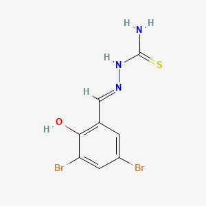 molecular formula C8H7Br2N3OS B1659013 [(E)-(3,5-Dibromo-2-hydroxyphenyl)methylideneamino]thiourea CAS No. 6292-75-7