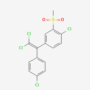 molecular formula C15H10Cl4O2S B1659016 Benzene, 1-chloro-4-(2,2-dichloro-1-(4-chlorophenyl)ethenyl)-2-(methylsulfonyl)- CAS No. 62938-13-0