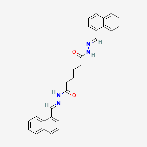 molecular formula C28H26N4O2 B1659019 N,N'-bis[(E)-naphthalen-1-ylmethylideneamino]hexanediamide CAS No. 6295-80-3