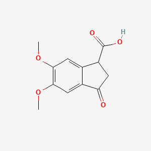 molecular formula C12H12O5 B1659020 5,6-Dimethoxy-3-oxo-2,3-dihydro-1H-indene-1-carboxylic acid CAS No. 62956-63-2